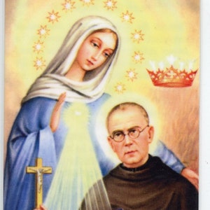 Carte de prière Saint MAXIMILIAN KOLBE - carte de Saint - - paquet de 25