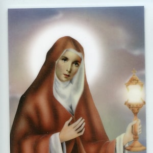 ST. CLARE - Relikt Heilige Karte - Gesegnet von Papst Franziskus