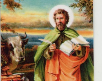 ST. LUKE -  Relic Holy card - Blessed by Pope Francis