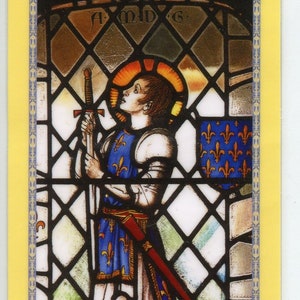 St. Joan Of Arc -  Relic Holy card - Blessed by Pope Francis