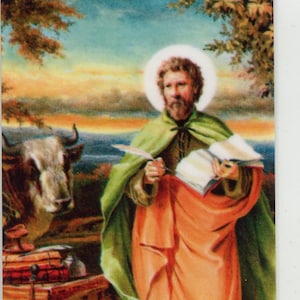 ST. LUKE - Relikt Heilige Karte - Gesegnet von Papst Franziskus