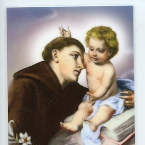 ST. ANTHONY - Relikt Heilige Karte - Gesegnet von Papst Franziskus