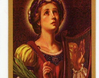 Prayer to Saint Cecilia for Musicians U - Holy card - Prayer card -Pack of 25