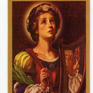 Gebed tot Sint-Cecilia voor muzikanten U - Heilige kaart - Gebedskaart - pak van 25