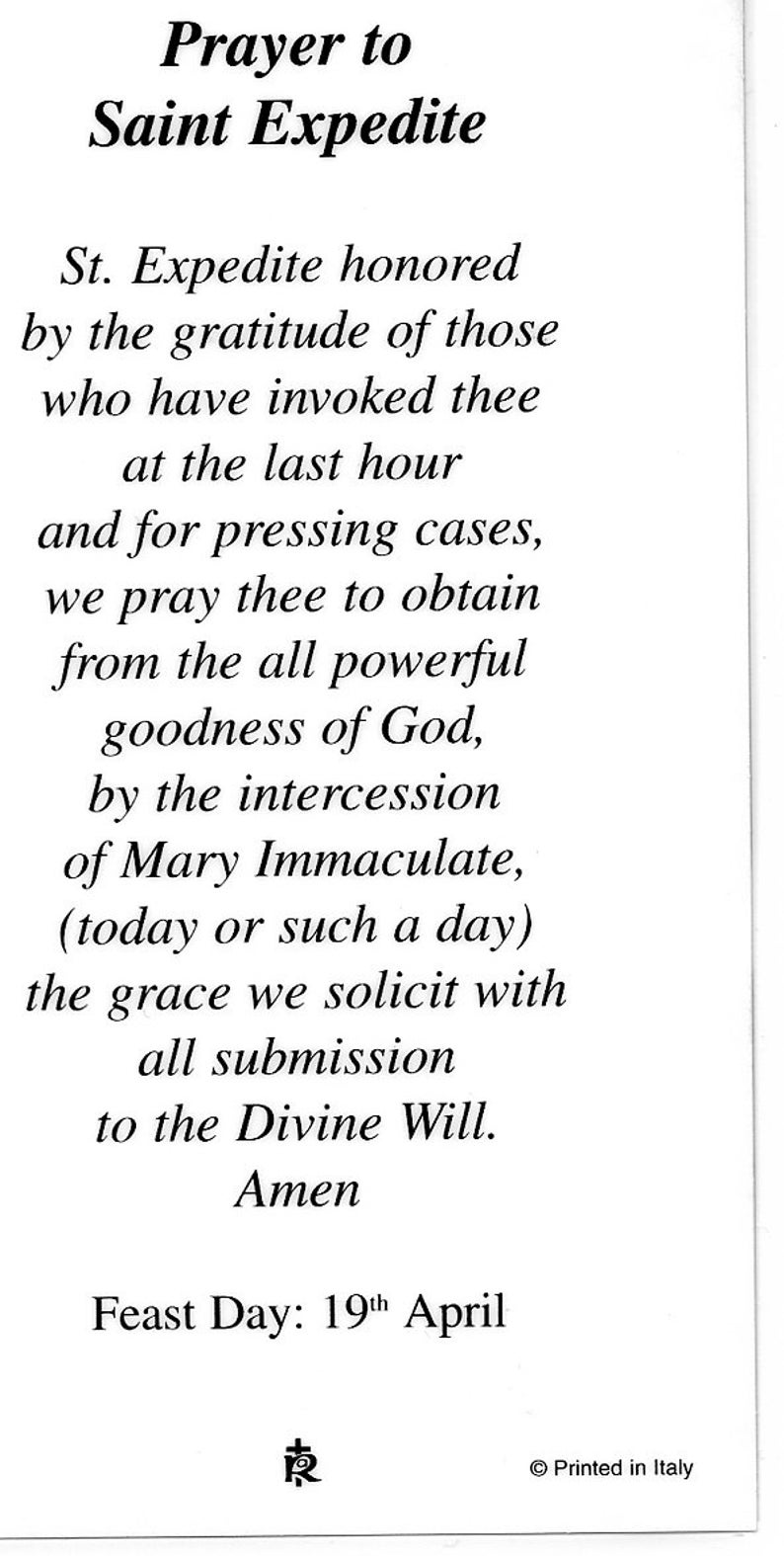 ST. EXPEDITE Holy Card Prayer Card pack of 25 Etsy