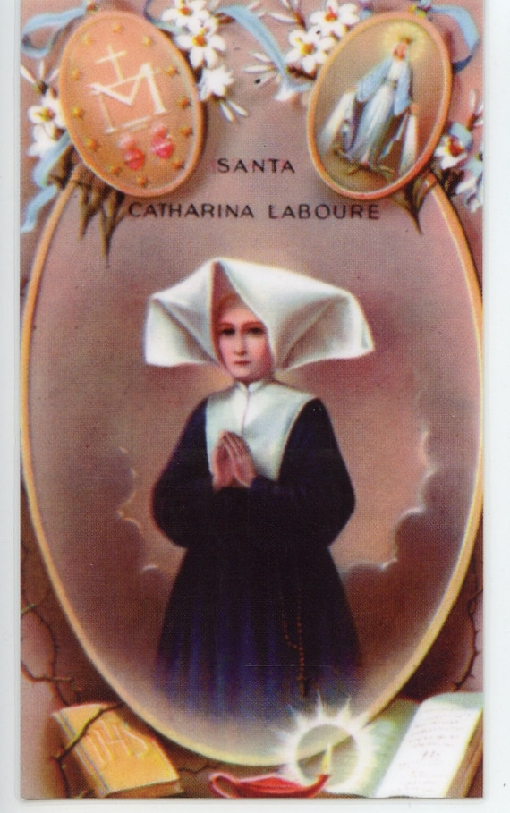 ST. CATHERINE LABOURE Relic Holy card Blessed by Pope | Etsy