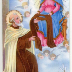ST. SIMON STOCK - Reliktkarte - Gesegnet von Papst Franziskus