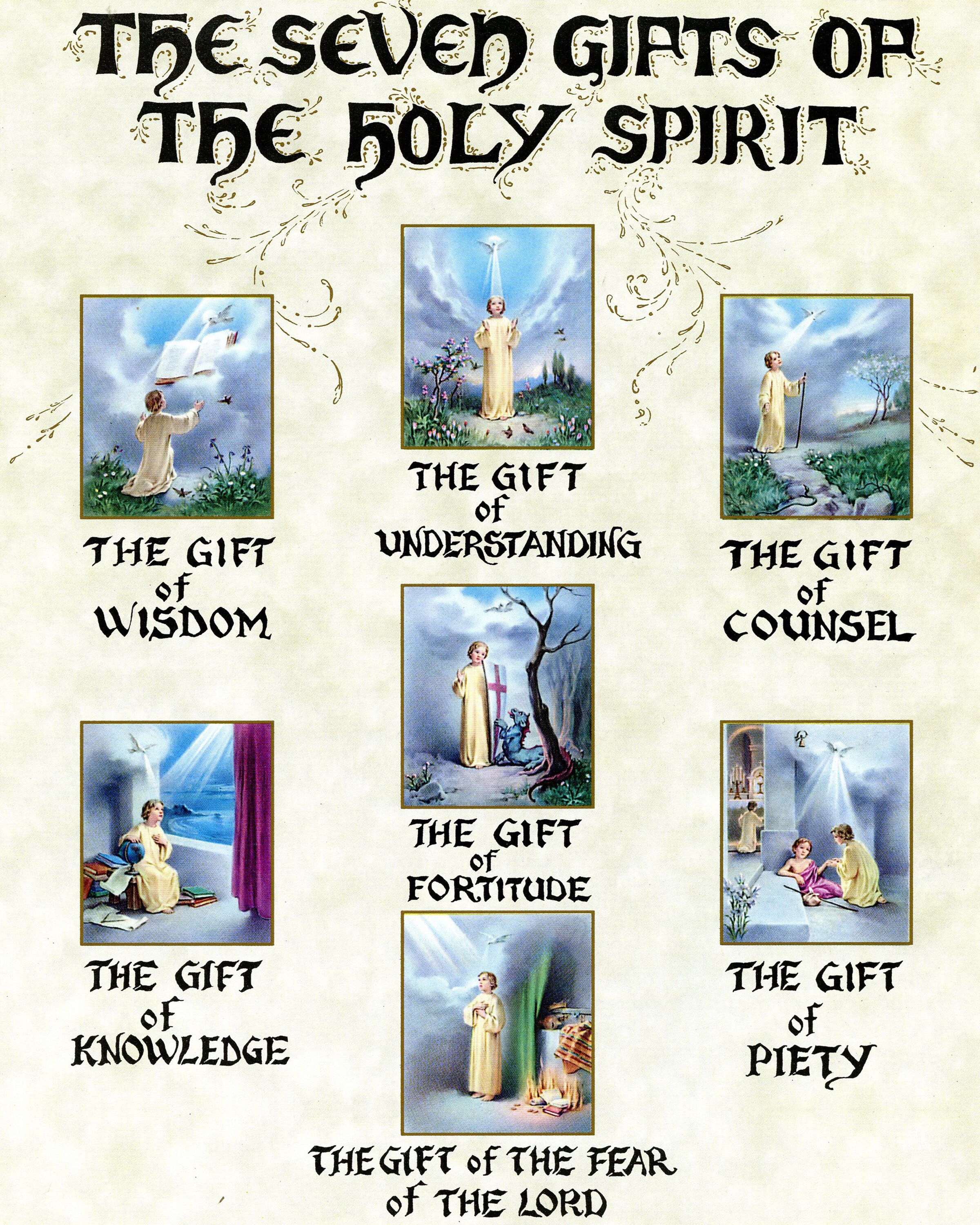 Seven Gifts Of The Holy Spirit P Catholic Picture Print Etsy