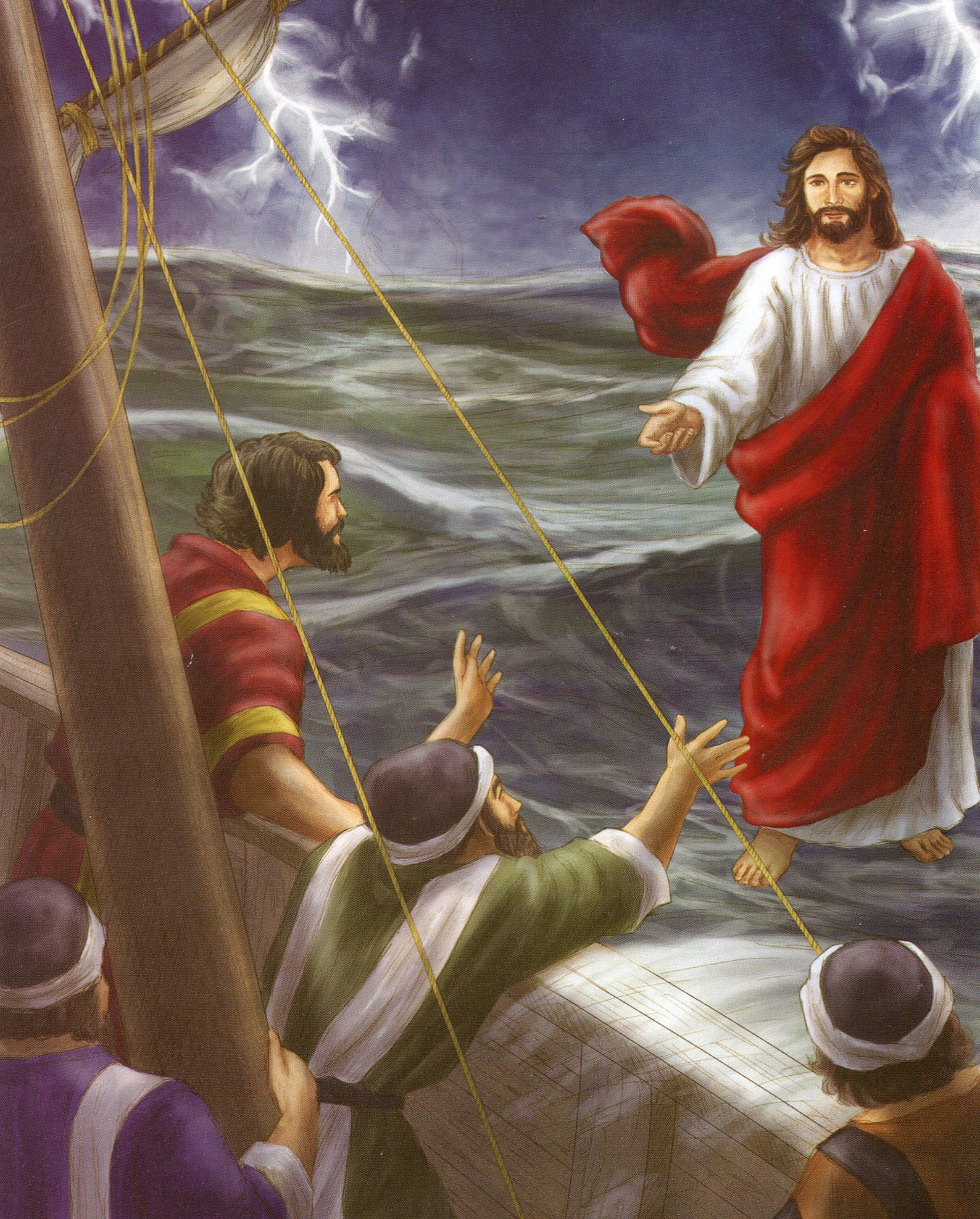 Jesus Walks on Water N Catholic Picture Print Etsy