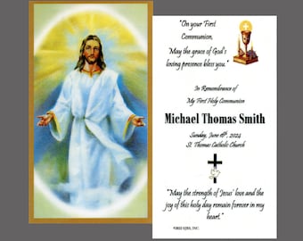 First Holy Communion Prayer Cards - Etsy