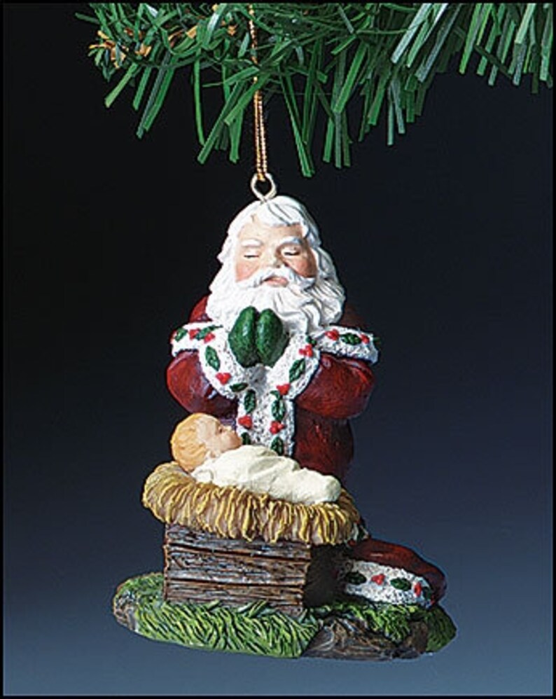 Adoring Santa Resin Statue Christmas Ornament Santa Clause Etsy