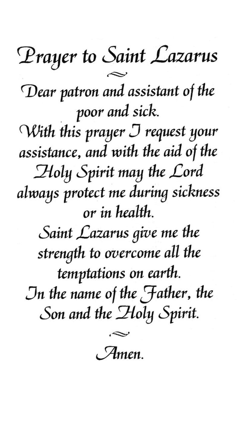 Prayer to St. Lazarus A Holy Card Prayer Card pack of 25 Etsy Australia