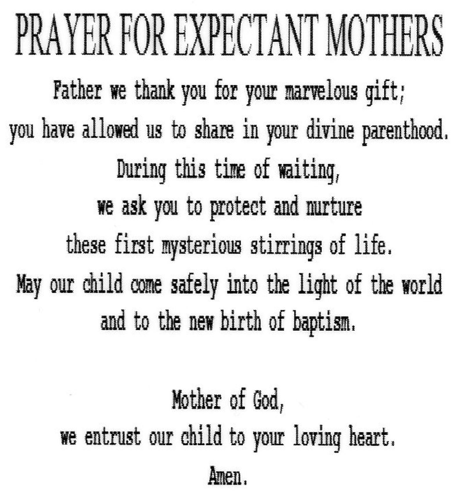 ST. GERARD prayer for Expectant Mothers Holy Card Prayer Etsy