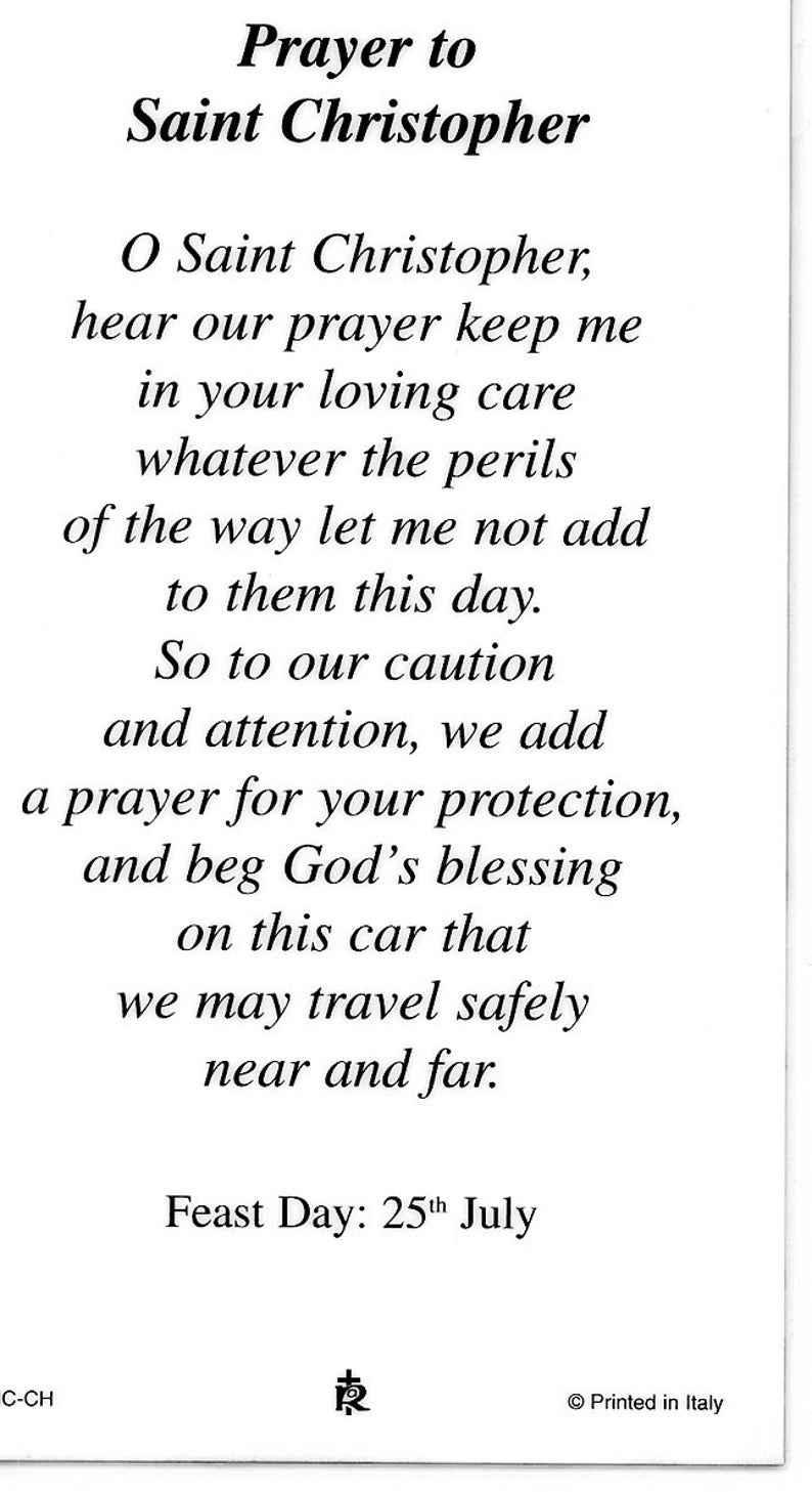 ST. CHRISTOPHER 1 Holy Card Prayer Card pack of 25 Etsy
