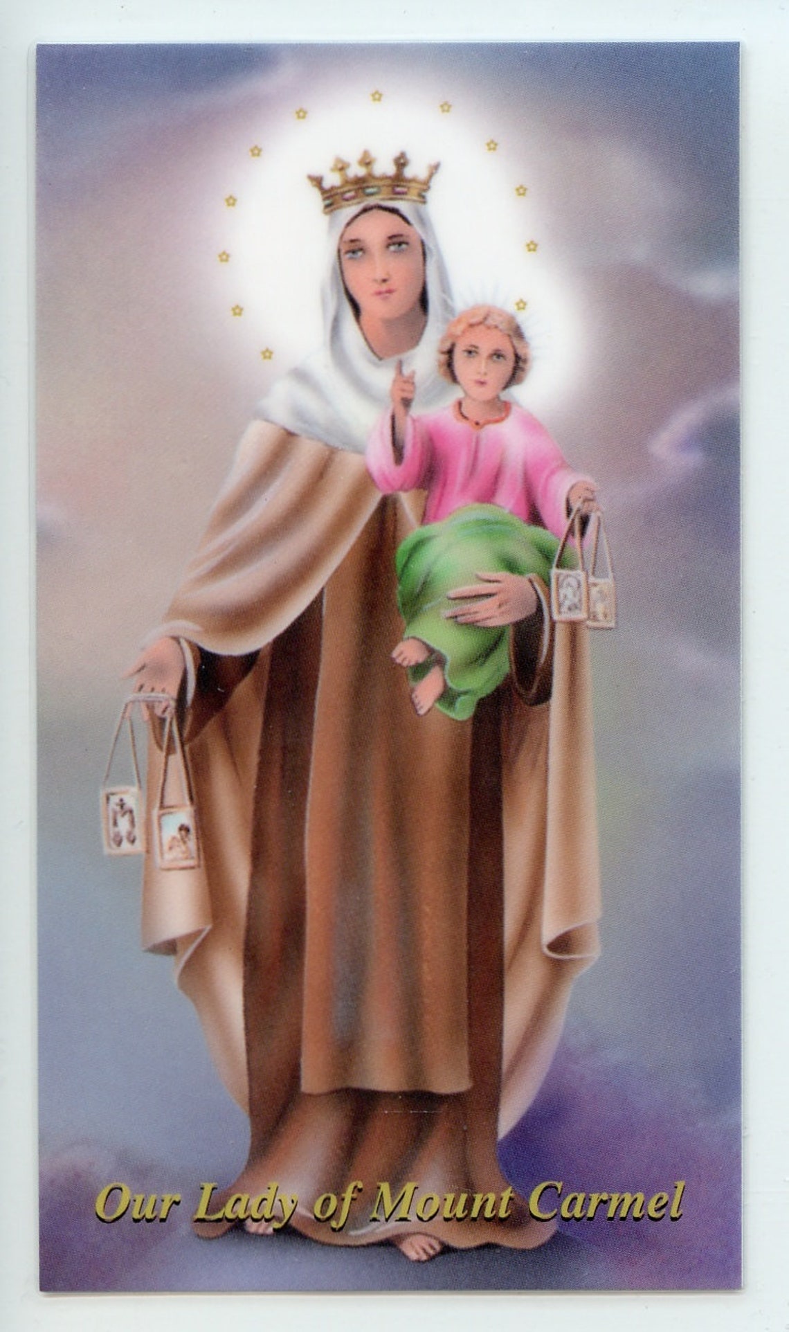 Our Lady of Mt. Carmel 1 Holy Card Prayer Card pack of 25 Etsy