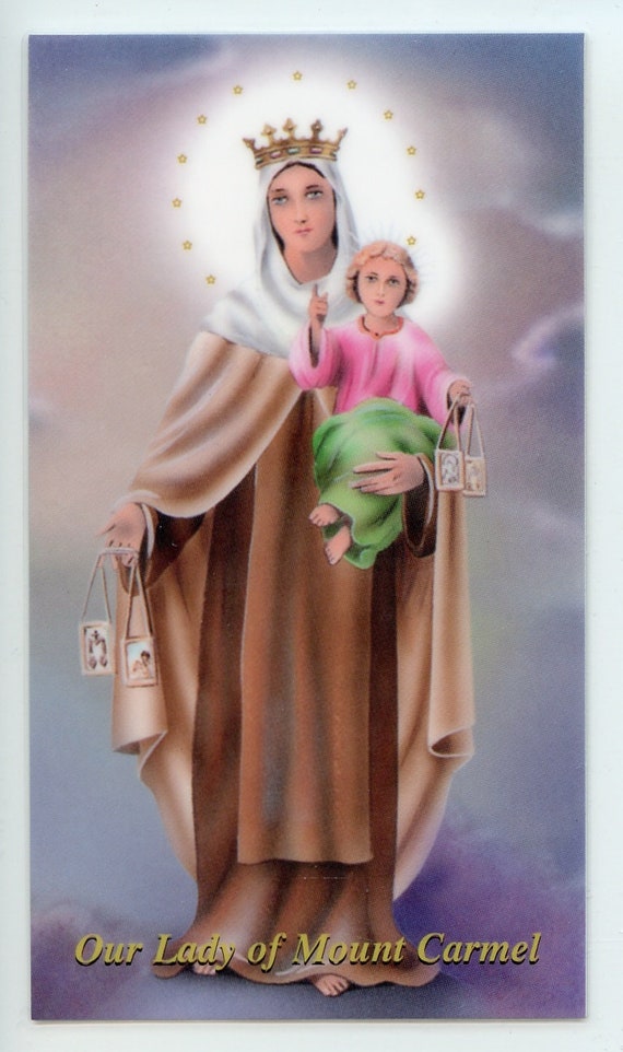 Our Lady of Mt. Carmel 1 Holy Card Prayer Card pack of 25 | Etsy