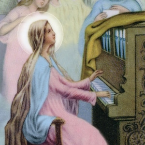 ST. CECILIA - Relikt Heilige Karte - Gesegnet von Papst Franziskus