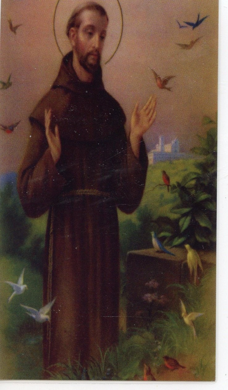 St. Francis Of Assisi - Morning Prayer -  Relic Holy card - Blessed by Pope Francis