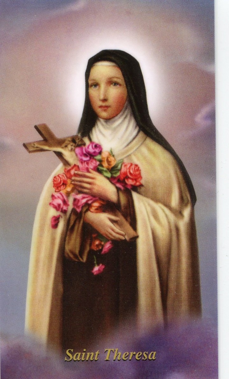 ST. THERESE rose Prayer Holy Card Prayer Card pack of Etsy