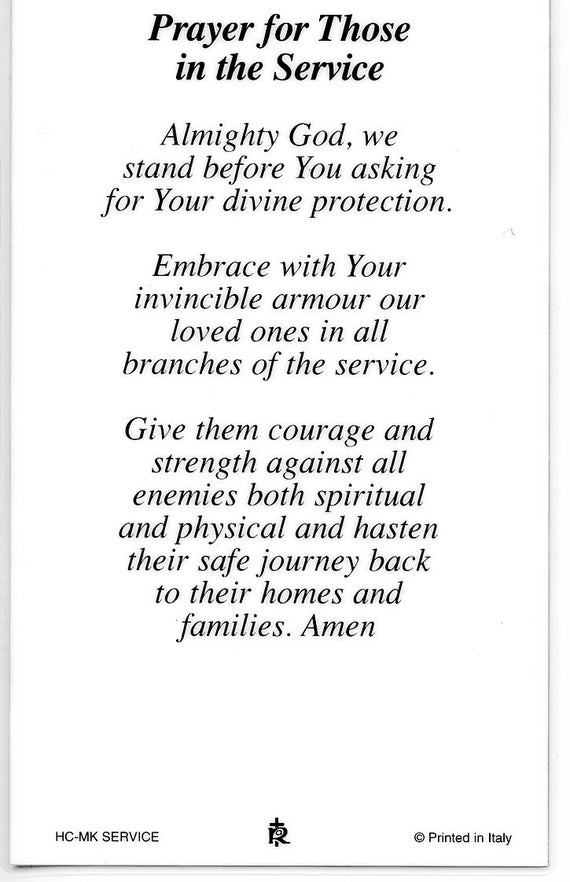 St Michael Prayer for Those in Service Holy Card