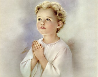 BOY PRAYING 11 - Catholic picture - print