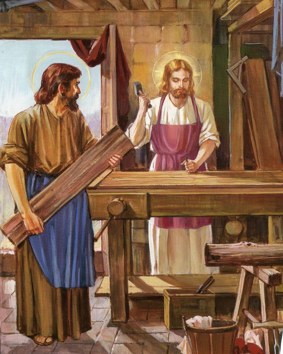 Jesus the Carpenter P Catholic Picture Print Etsy