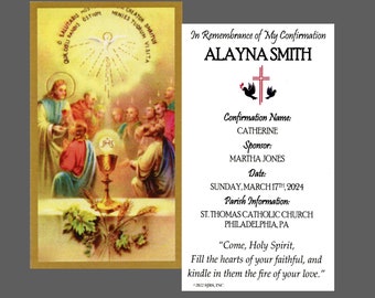My Confirmation 2 (girl) - Personalized Confirmation Laminated Prayer Cards - Pack of 35