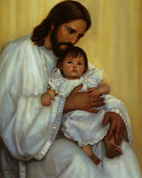 Jesus With Baby Catholic picture print Etsy