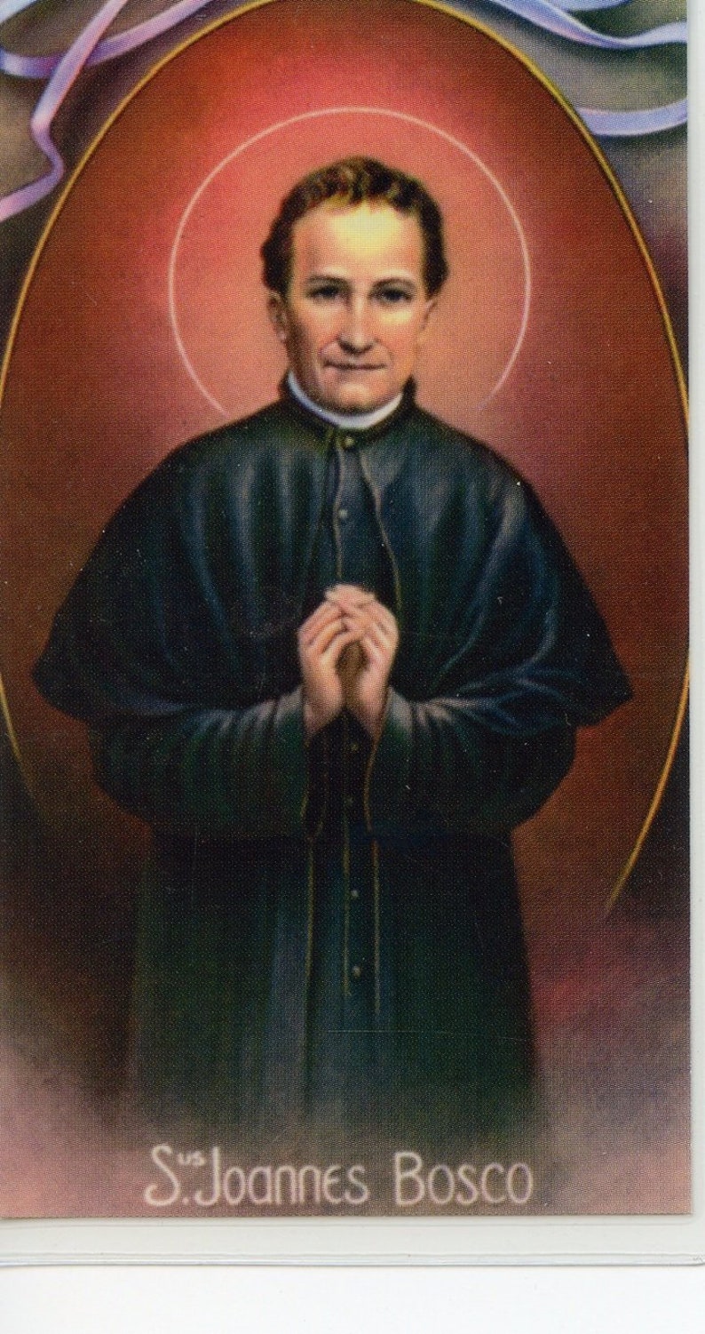 ST. JOHN BOSCO Relic Holy card Blessed by Pope Francis image 1