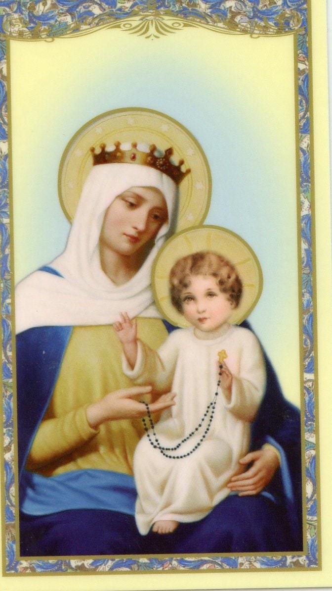 Our Lady of the Rosary 2 - Holy Card - Prayer Card -pack of 25 - Etsy