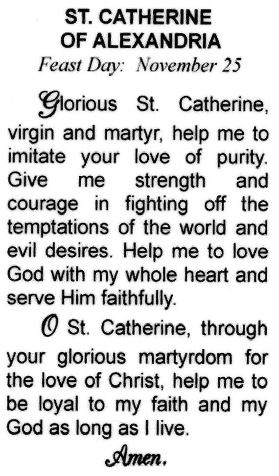 St Catherine Of Alexandria Relic Holy Card Blessed By Etsy