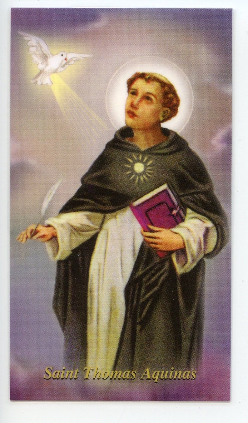 ST. THOMAS AQUINAS Holy Card Prayer Card pack of 25 | Etsy