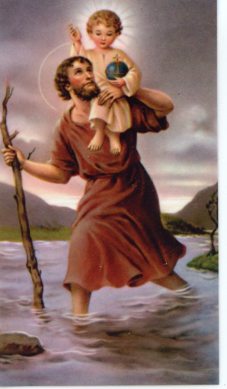 St. Christopher Safe Journey Prayer Relic Holy card Etsy