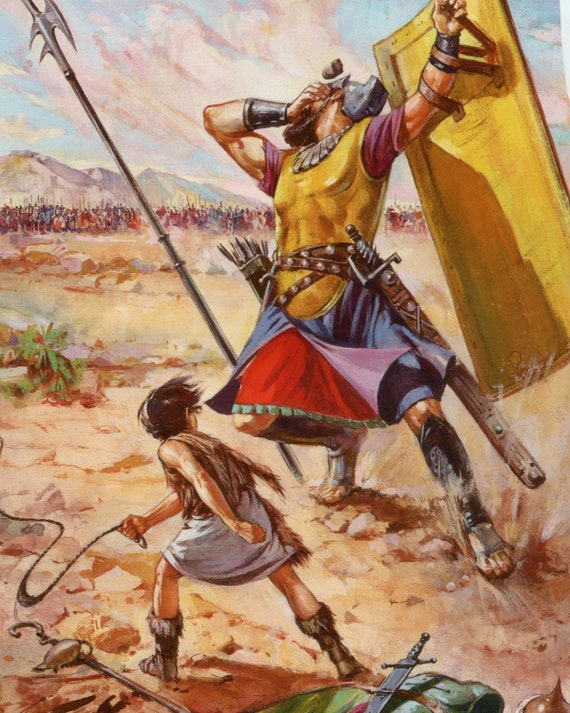 David And Goliath P Catholic Picture Print Etsy