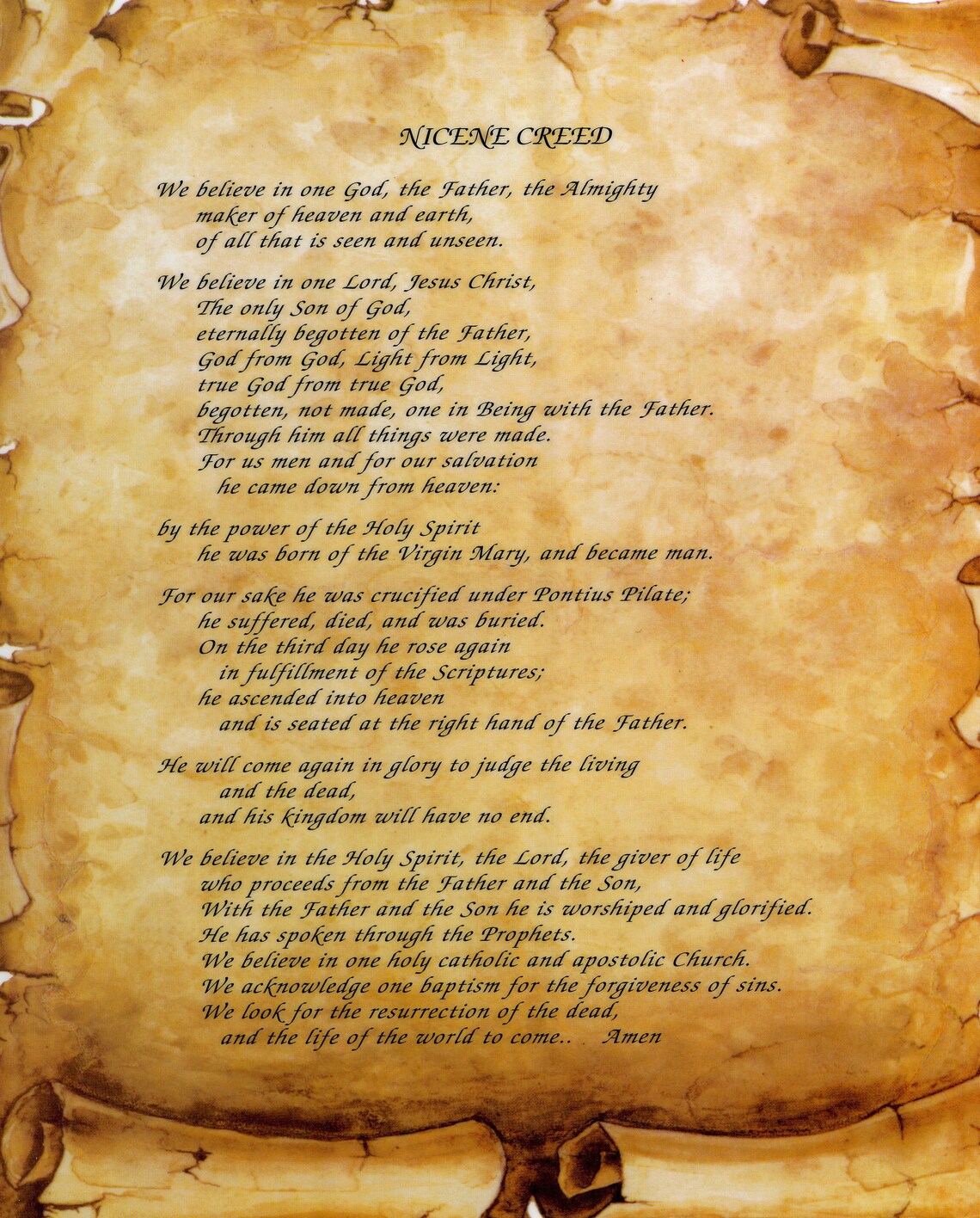 NICENE CREED Catholic Picture Print - Etsy