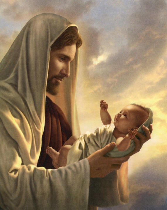 JESUS WITH BABY 300 Catholic picture print | Etsy