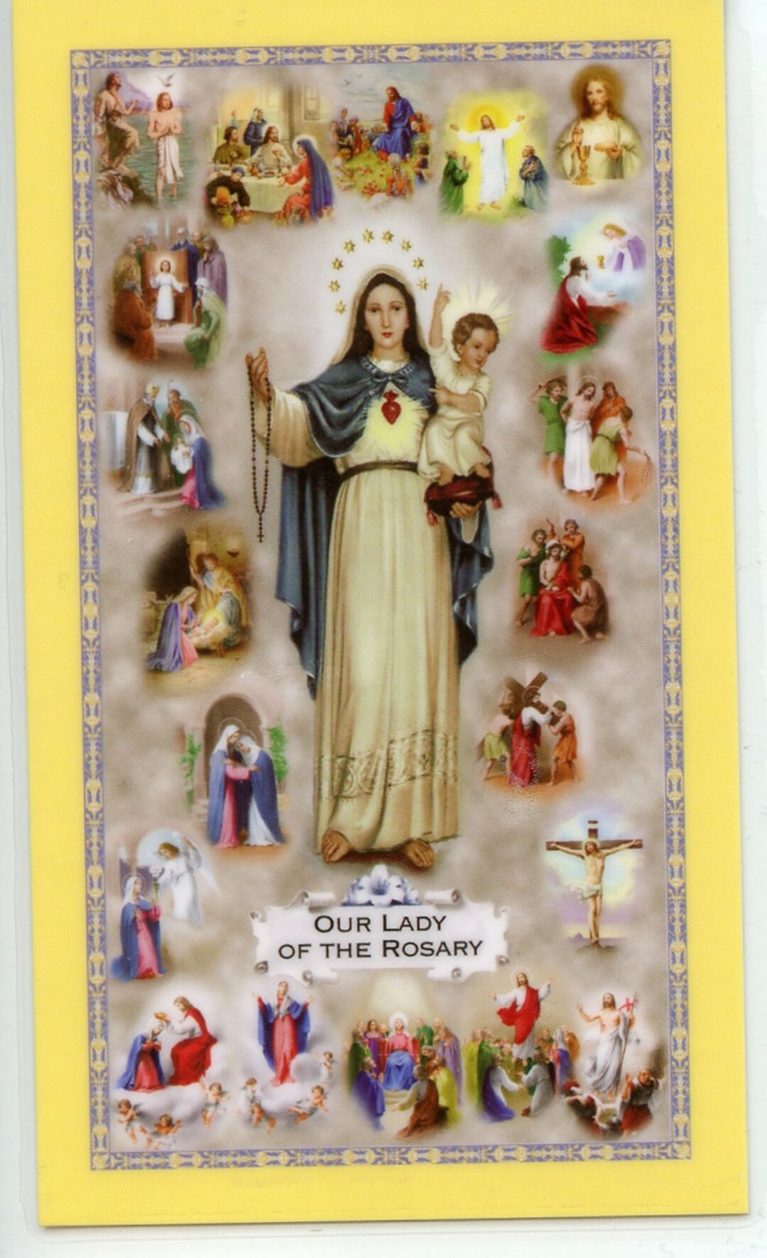 Our Lady of the Rosary 3 Holy Card Prayer Card pack of 25 Etsy