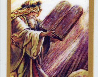 The Ten Commandments U - Holy card - Prayer card -Pack of 25
