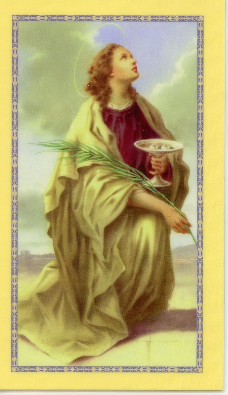 ST. LUCY NOVENA  Holy card  Prayer card Pack of 25 image 0
