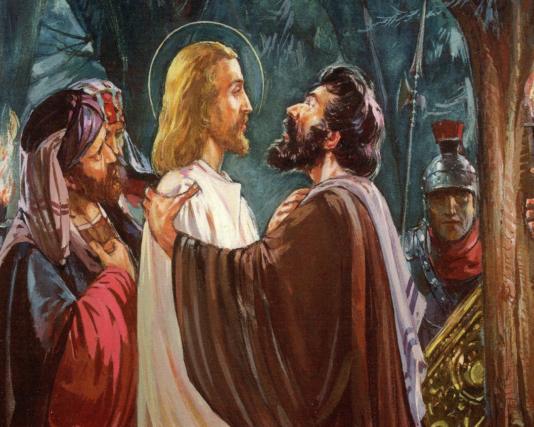 Judas Betrays Jesus P Catholic Picture Print - Etsy