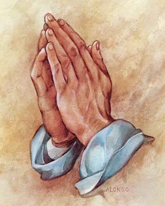 The praying 2024 hands painting