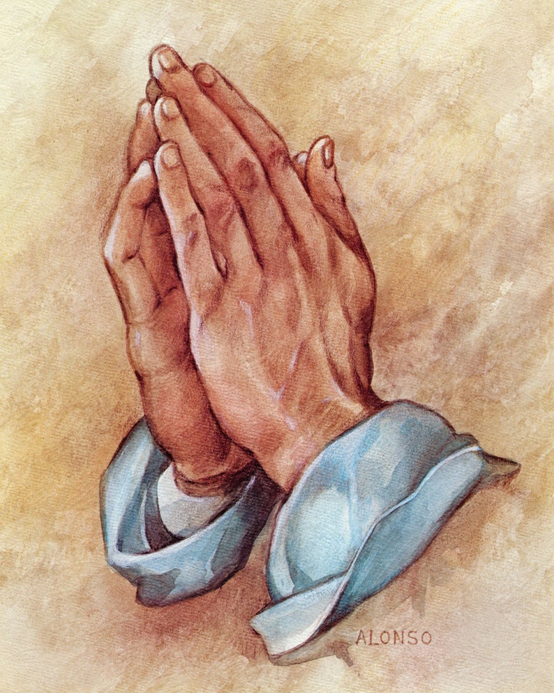 PRAYING HANDS  Catholic picture  print image 1