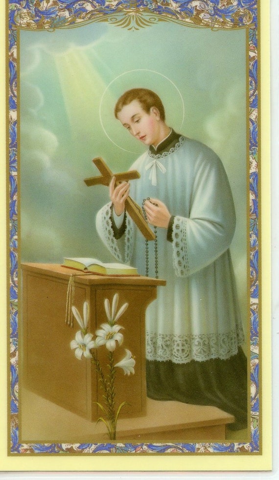 A Teen's Prayer to St. Aloysius Holy Card Prayer Card Etsy