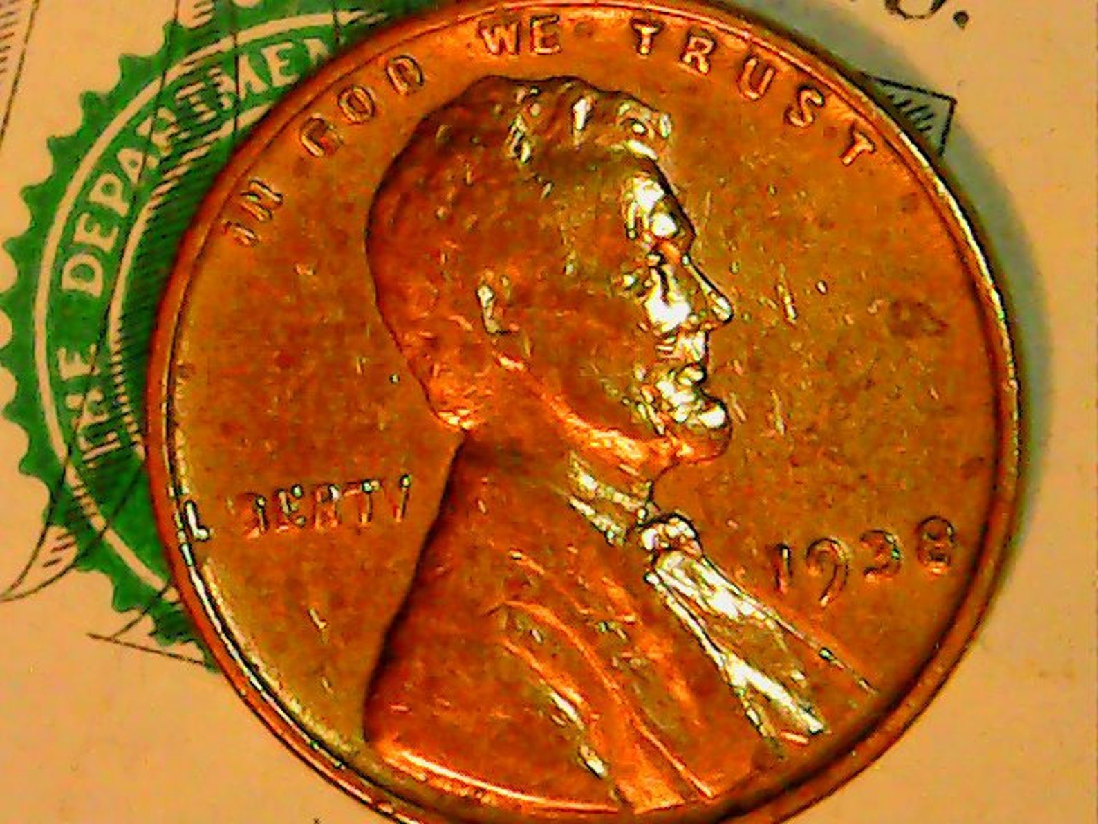 1938 Wheat penny Error coin Etsy