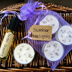 Sweet Dreams anointing oil and Slumber Tealights for a restful nights sleep