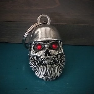 Helmet Biker Skull Diamond Bravo Bells, Ride Bell, Biker Gift, Good Luck Charm