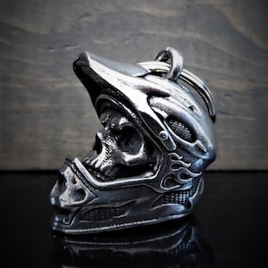 Motocross Skull Helmet Bravo Bells, Ride Bell, Biker Gift, Good Luck Charm
