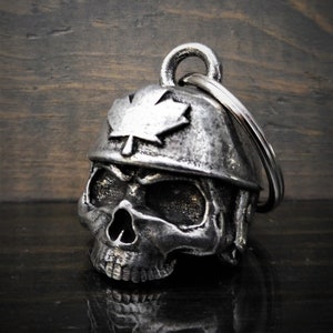Kanada Helm Skull Bravo Glöckchen, Ride Bell, Biker Geschenk, Glücksbringer