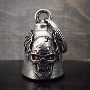 Skull Batwing Diamond Bravo Bells, Ride Bell, Biker Gift, Good Luck Charm