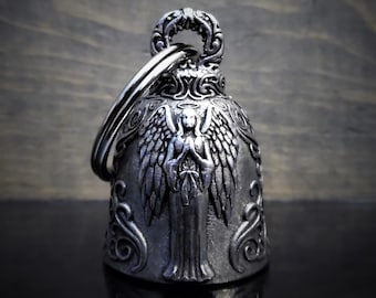 Howling Wolf Guardian Motorcycle Spirit Bell Gremlin Key Ring Accessory Gift 
